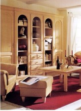 Pinie Echtholz Massiv Schrankwand mit Vitrine Chalet