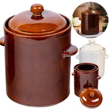 Gärtopf Sauerkrauttopf Steinguttopf mit Deckel Beschwerungsstein Keramik 1,8-5L