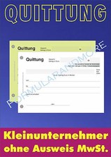 Quittungsblock für - 8,