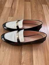 Marc Cain Damen Schuhe Halbschuhe Mokassins, Größe 38, schwarz weiß 