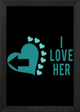 Herz Ich liebe sie gerahmtes