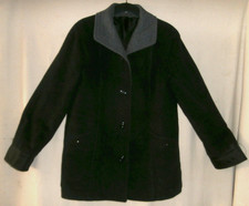 Herren Kurzmantel Jacke Mit 80% Schurwolle Schwarz/Grau Gr. 38 Neu ohne Etikett