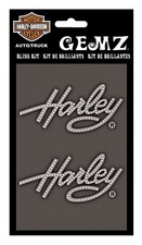 Harley-Davidson Aufkleber, Glitzer Schriftzug, 6,5cm breit, für Innenbereiche