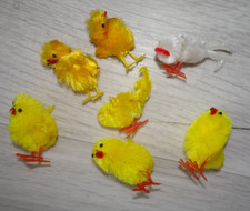 Oster Küken Hühner Hahn DDR Osterdeko Osterschmuck Kult 7 Stück Ostern gelb weiß