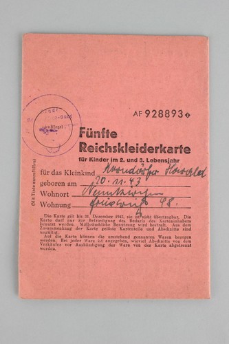 Fünfte reichskleiderkarte - fünfte,