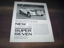 TOPRARITÄT Herrlicher Prospekt Lotus Super Seven von 1962 !!!