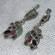 925 Silber Ohrringe mit 3