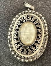 Mondstein Anhänger Groß Artisan Medaillon Fundstück