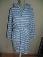 •●♥ Ƹ̵̡Ӝ̵̨̄Ʒ Bademantel - TCM Tchibo - blau weiß gestreift - Gr. 170/176 ♥●•