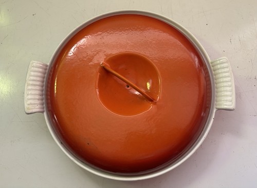 Emaille kochtopf orange mit - kochtopf,