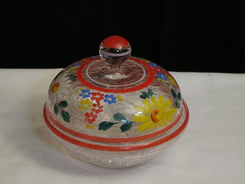 Krakelierte glasdose mit - krakelierte,