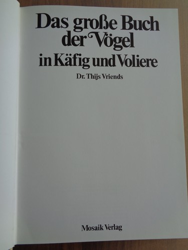 Das große buch der vögel - buch, in