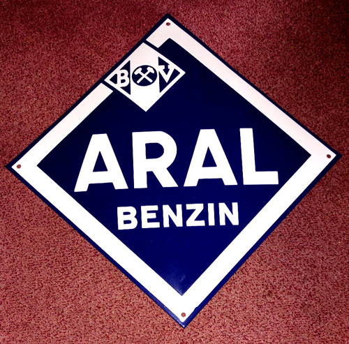 Aral benzin emaille schild - benzin, emaille-schild