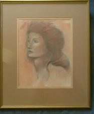 Vintage portrait kohle pastell - vintage,
