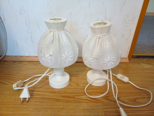 2er set tischlampen weiß - 2er,