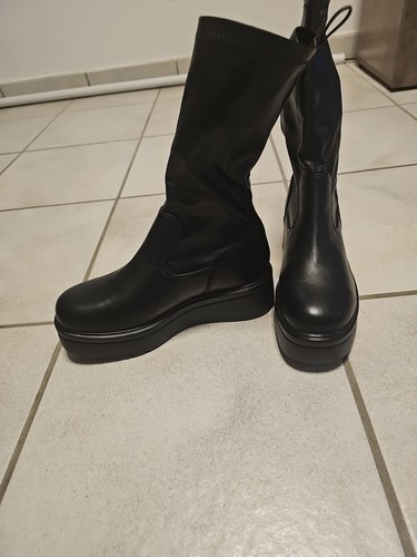 Plateau boots damen - plateau, schwarz