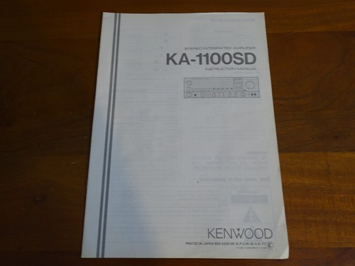 Kenwood 1100sd user - ka-1100sd,