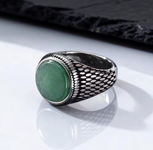 Herren ring edelstahl grüne - herren,