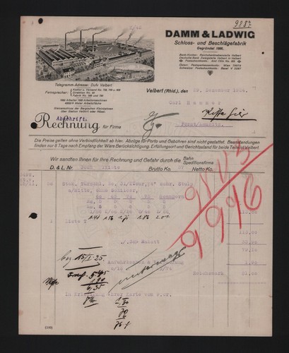 Velbert rechnung 1924 - velbert,,