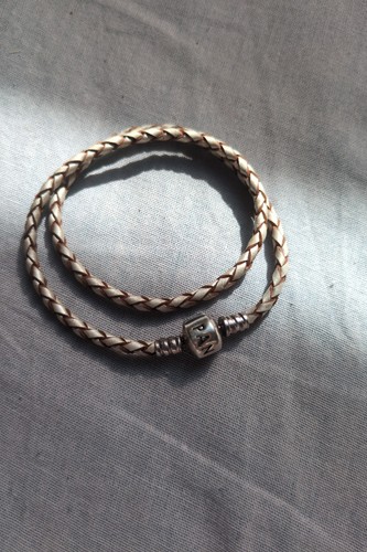 Pandora lederarmband beige - pandora,