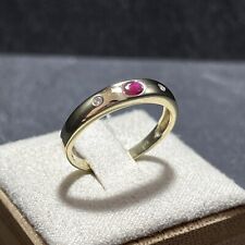 585 Gold Ring Mit Brillianten Und Rubin Gr. 56/57 Gelbgold 14 Karat Damen Ring