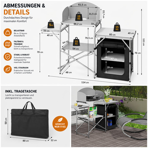 Faltbar campingschrank - faltbar,