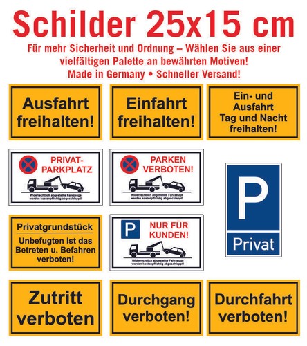 Schild 250 150 kunststoff - schild,