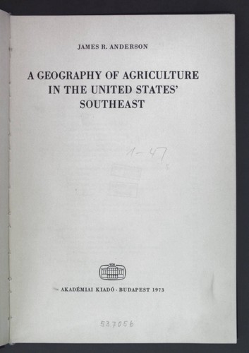 Geography agriculture in - of,