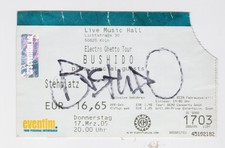 BUSHIDO (1978) original sign Konzert Ticket 2005 / Rapper /  RARE