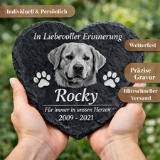 Hunde Herz Gedenktafel Pfoten
