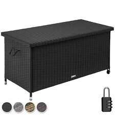 Auflagenbox Rattan Kissenbox Gartentruhe Aufbewahrungsbox 270L Kiste 120x55x61cm