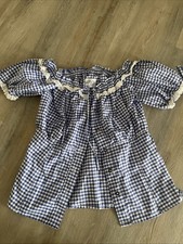 Damen Oberteil Bluse Weiß Blau kariert Schulterfrei mit Trägern Sommer Locker