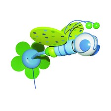 Waldi 82403 Kinder Wand Lampe E27 Holz Leuchte Bienchen Grün/ Hellblau