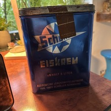 Blechdose Schöller Eiskrem 5 Liter, Eiscreme Verfallsdatum 1951