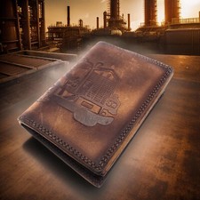 Ven Tomy echt Leder Herren Geldbörse Portemonnaie LKW Truck Prägung für Trucker