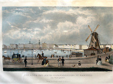 Hamburgensie von 1852 Der alte und neue Jungfernstig James Gray Stecher nach K.M