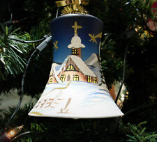 Lauscha Glas Glocke  Weihnachtsschmuck Winterlandschaft Kunsthandwerk handmade