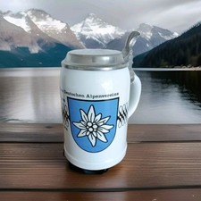 Bierkrug DAV S.P.M. Walküre Porzellan 1978 / 100 Jahre Sektion Asch Alpenverein