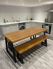 Rustikale industrielle handgefertigte moderne Esszimmer Tischset