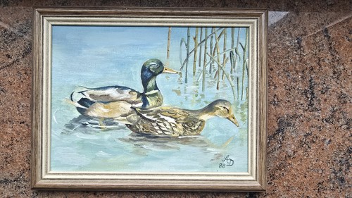 Enten paar schilf signiert - schilf,,