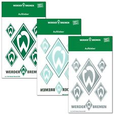 Aufkleber Raute SV Werder Bremen 6 tlg Silber Grün Weiß innen außen 6er Auto SVW
