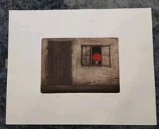 Alfred Schmidt Grafik "Blumen am Fenster"