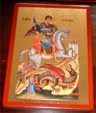 Ikone Sankt Georg auf Pferd
