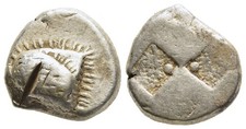 FITZ PAPHLAGONIA SINOPE SILVER DRACHM EAGLE DOLPHIN INCUSE SQUARE @GJL1559