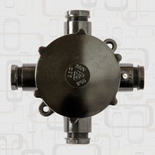 Abzweigdose Bakelit rund Aufputz Installation Verteiler Dose Art déco antik alt.