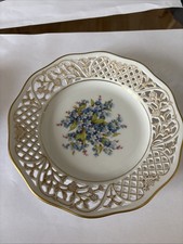 Bavaria Schumann Arzberg Porzellan Durchbruch Teller Schale mit goldenem Muster