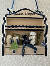 Wandhänger Küche Deko Bild Relief Gewürze Küche Blau Weiß Koch Krug Guten Morgen