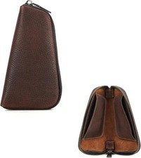 Hiram Tabakpfeifen Aufbewahrungstasche Echtleder für 1 Pfeife, 5015 - Kaffee 