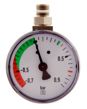 Afriso Unterdruck Manometer -0,7 / +0,9 bar Kolben Antiheberventil FloCo Top 2KM