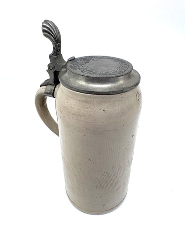 Alter bierkrug mit zinndeckel - alter,